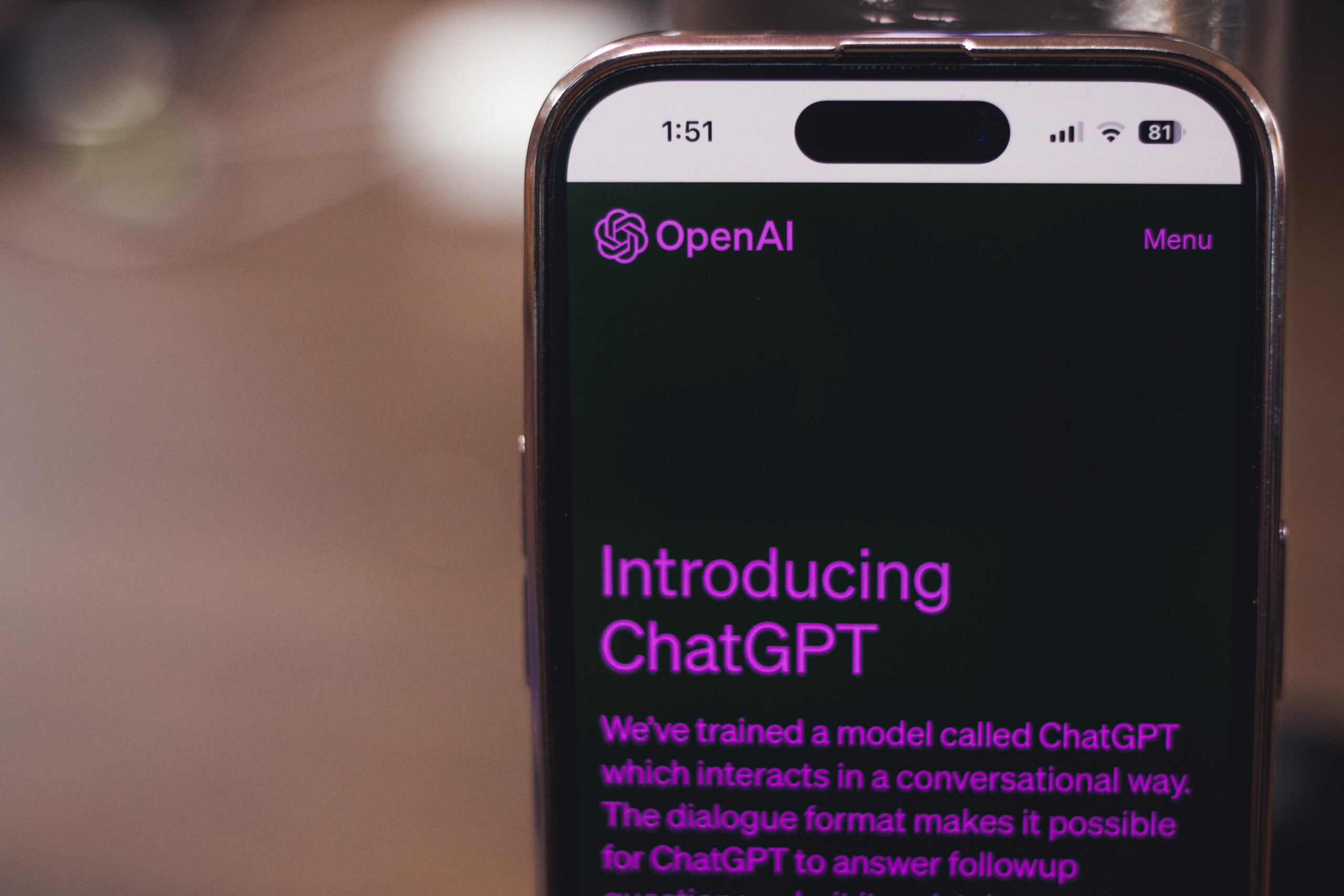 "Introducing ChatGPT" picture