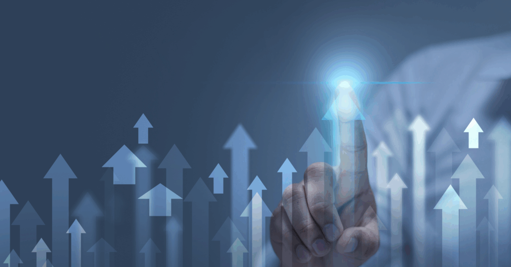 Arrows upwards represending ELM enterprise legal management to help business growth